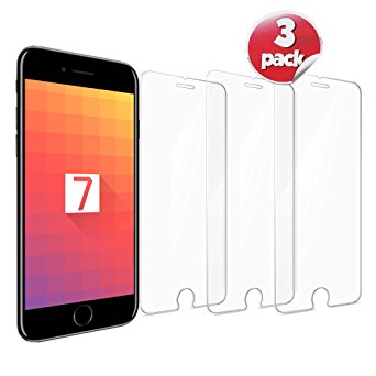 iPhone 8 Screen Protector,iPhone 7 Screen Protector, 3 PACK Novo Icon Tempered Glass Screen Protector 3D Touch Compatible 0.26mm Screen Protection Case for iPhone 8 iPhone 7