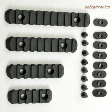DL SUPPLY Advanced Tactical Polymer Rail Sections Set for MOE Hand Guards BLACK