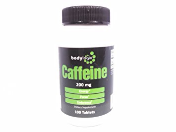 Bodylogix Caffeine Maximum Potency (200mg), 100 Tab Bottle (Compare to Prolab Caffeine)