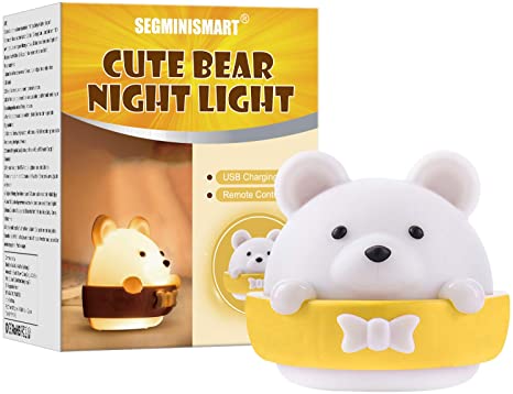 Night Light for Kids,Bear Night Light for Children,Portable and Rechargeable Night Lamp Light for Children Adults Bedroom