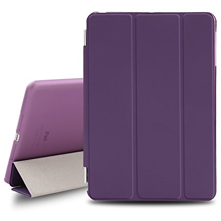 BESDATA Ultra Thin Magnetic Smart Cover [Wake/Sleep Function]& Translucent Back Case for Apple 1st Gen Generation iPad Mini   Screen Protector   Cleaning Cloth   Stylus (Purple)