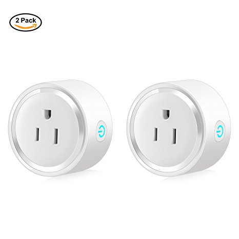 WiFi Smart Plug 2 Packs Mini Smart Outlet with Timing Function,Work with Amazon Alexa&Google Assistant IFTTT,No Hub Required,Remote Control your Appliances from Anywhere Anytime