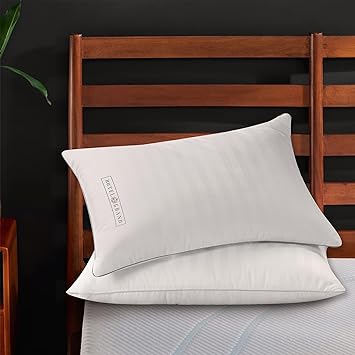 Hotel Grand Feather 100% Cotton Size Set of 2 Pack Home Decoration Bed Pillows for Back/Side Sleeper,20"x36", King (U.S. Standard), White 2 Count