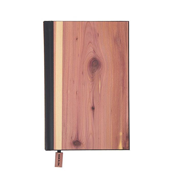 WOODCHUCK Wood Cover Journal 8.5x5 Inches, Cedar, Lined Pages -100% Recycled Paper