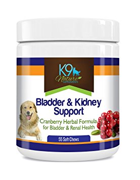 Bladder & Kidney Support for Dogs Natural Cranberry Supplement for Urinary Strength & Renal Health 55 Soft Chews