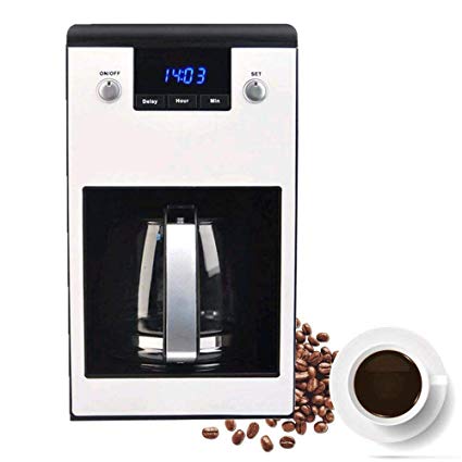 ETTG Best Drip Maker 2019 Programmable Coffeemaker 10-Cup Glass Carafe with Timer Filter Coffee Machine,LCD Display-Auto Off-Leakproof, 4.0 Silver