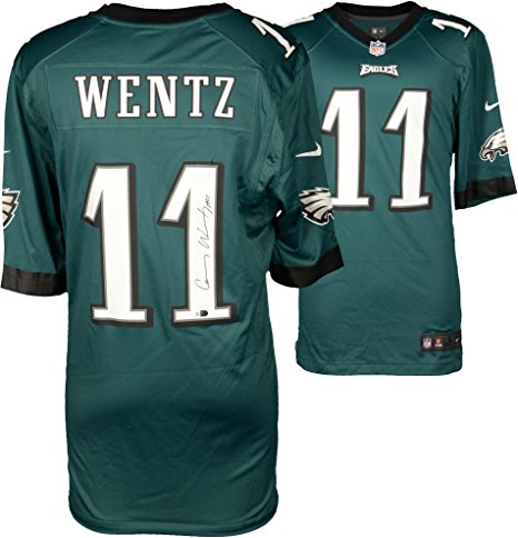 Carson Wentz Philadelphia Eagles Autographed Green Nike Game Jersey - Fanatics Authentic Certified - Autographed NFL Jerseys