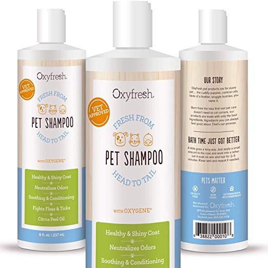 Oxyfresh Pet Shampoo with Oxygene, 8 Oz. - Relieves Skin Irritation - Conditions Great - Perfect for Sensitive, Dry Skin - Vitamin E - Keep Your Dog or Cat Happy, Healthy, Clean & Smelling Fresh