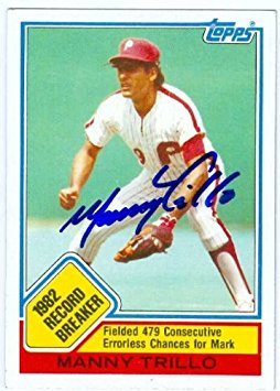 Manny Trillo autographed Baseball Card (Philadelphia Phillies) 1983 Topps #5 Record Breaker