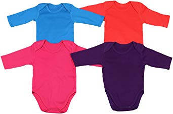 ToBeInStyle Babys' 4 Pack Long Sleeve Bodysuit Onesies