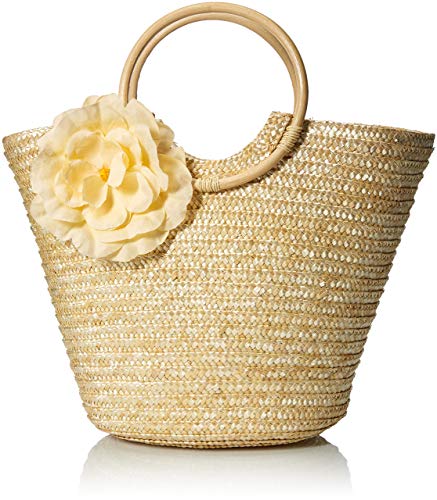 Donalworld Women Straw Shell Woven Shoulder Bag Flower Beach Tote Handbag