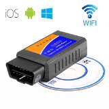 PWOWELM327 OBDII Car Auto Diagnostic Scanner Adapter Reader WIFI Wireless ELM327 Diagnostic Scanner for iPhone4S5iPad4iPad miniPC in XP System with Micro Disk