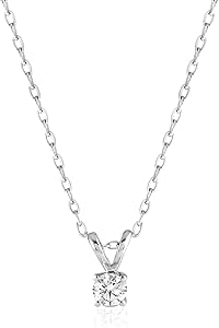 Amazon Essentials IGI Certified Solitaire Lab Grown Diamond Pendant Necklace in 14k Gold - 16" Chain with 2" Extender