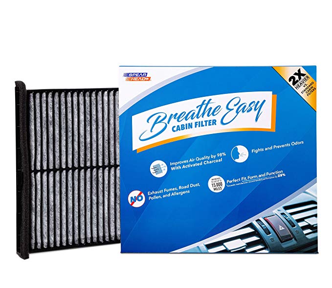 Spearhead Premium Breathe Easy Cabin Filter, Up to 25% Longer Life w/Activated Carbon (BE-811)
