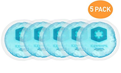 Reusable Hot Cold Gel Packs NO CLOTH BACKING - Set of 5 Microwaveable Hot Packs or Ice Cold Compress for Pain Relief, Boo Boo Pack, Nursing Pad, or First Aid