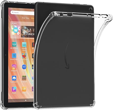 MoKo Case for All-New Amazon Fire HD 10 Tablet(13th Generation, 2023 Release) 10.1", Ultra Clear Soft Flexible Transparent TPU Skin Bumper Back Cover for fire Tablet 10 2023, Clear