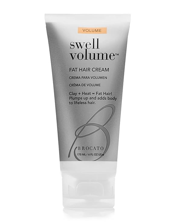 Brocato Swell Volume Hair Cream: Volumizing & Thickening Products for Men & Women - Heat Activated Fat Hair Volumizer Cream Plumps, Shapes & Adds Thickness to Thin Hair - Formulated with Clay - 6 Oz