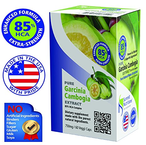 Summit Nutritions Pure Garcinia Cambogia Extract 750 mg - 60 Veggie Capsules