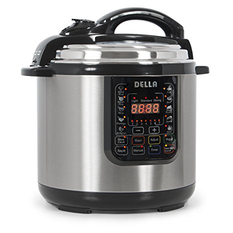 Della Pressure Cooker Electric XL Pot Cook / Slow Cook / Yogurt Programmable (8-Quart) -Stainless Steel