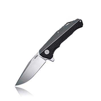 KUBEY KU200TC Folding Pocket Knife S35VN Blade and Carbon Fiber/Titanium Handle Frame Lock Flipper Tactical Outdoor Self-Defense Knives