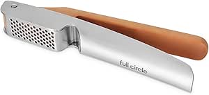 Full Circle Crushed It, Easy-Clean Stainless Steel Garlic Press: Effortless Crushing and Quick Clean-Up. Dishwasher safe, Silver