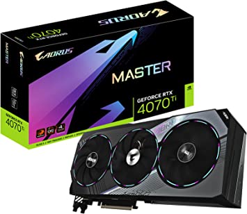 Gigabyte AORUS GeForce RTX 4070 Ti Master 12G Graphics Card, 3X WINDFORCE Fans, 12GB 192-bit GDDR6X, GV-N407TAORUS M-12GD Video Card