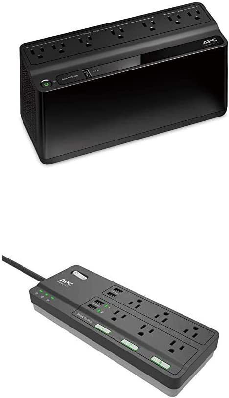APC Bundle - 600VA UPS Battery Backup, and Works with Alexa Smart Plug WiFi Power Strip with USB Ports