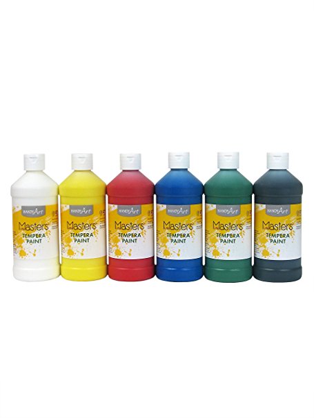 Handy Art Masters Washable Tempera Paints Set, 6-16 oz
