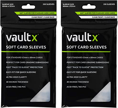 Vault X Soft Trading Card Sleeves - 40 Micron High Clarity Penny Sleeves for TCG (400 Pack)