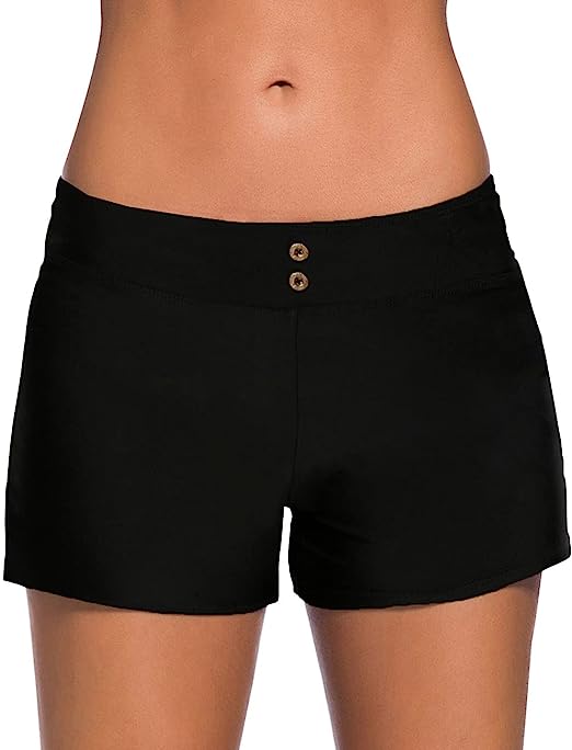 Bsubseach Women Side Split Swim Boardshorts Swim Shorts with Adjustable Ties(S-XXXL)