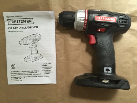 Craftsman C3 19.2 Volt 1/2 Inch Drill/Driver Model 5275.1 (Bare Tool, No Battery or Charger Included)