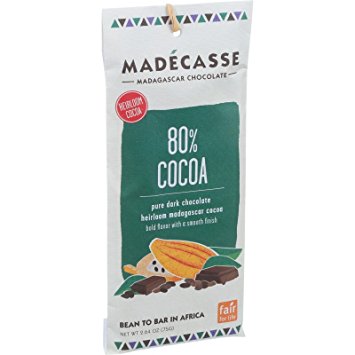 MADECASSE BARS,CHOC,80% COCOA, 2.64 OZ