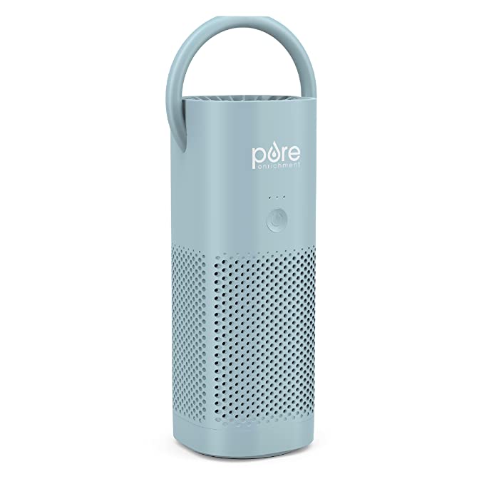 Pure Enrichment PureZone Mini Portable Air Purifier - True HEPA Filter Cleans Air, Helps Alleviate Allergies, Eliminates Smoke & More - Ideal for Traveling, Home, and Office Use (Starlight Blue)