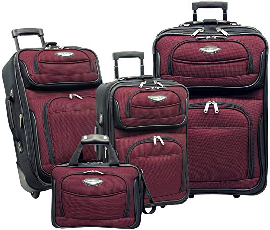 Traveler's Choice Amsterdam 4-Piece Luggage Set, Burgundy