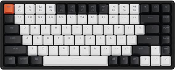 Keychron K2 Wireless Bluetooth/USB Wired Gaming Mechanical Keyboard, Hot-swappable 75% Layout 84 Keys RGB LED Backlight, Aluminum Frame for Mac Windows, Gateron G Pro Red Switch, Version 2