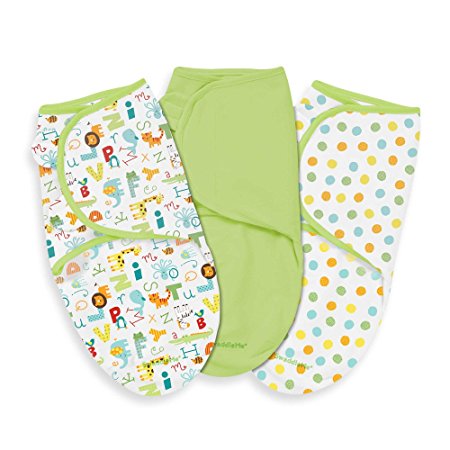 Summer Infant 3 Pack SwaddleMe Adjustable Infant Wrap, Small, ABC Animals