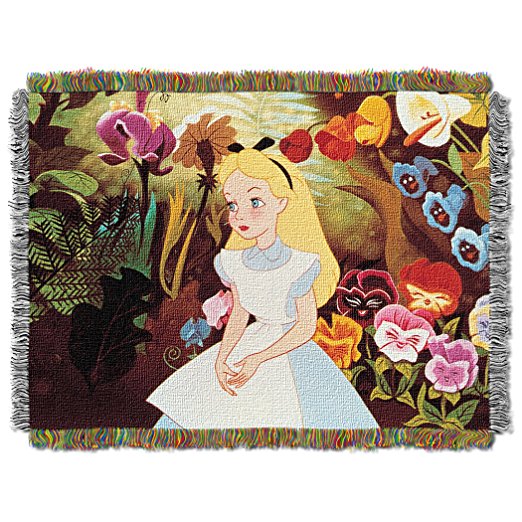 Disney Alice in Wonderland Alice in The Garden Tapestry Throw, 46 by 60"