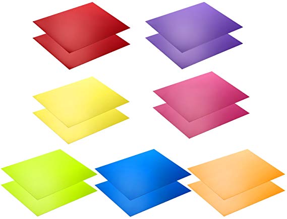 Neewer 14 Pieces Flash Lighting Gel Filter Kit with 7 Different Colors - 11x8.6 inches Transparent Color Correction Lighting Film Plastic Sheets