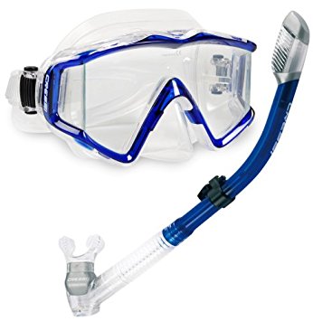 Cressi Panoramic Wide View Mask Dry Snorkel Set