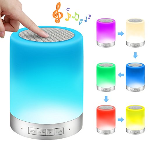 Bedside Lamp, ALECTIDE Night Light For Kids Dimmable Colors with Bluetooth Speaker, Warm Night Light and RGB Color Changing Table Lamp Touch Sensor Kids, Teens, Children, Adults Gifts.