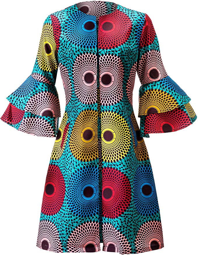 Shenbolen Women African Print Jacket Dashiki Traditional Top Dress
