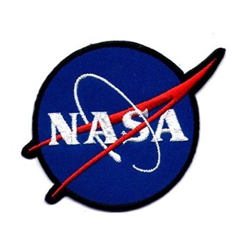 1 X " NASA " Iron On Patch Blue