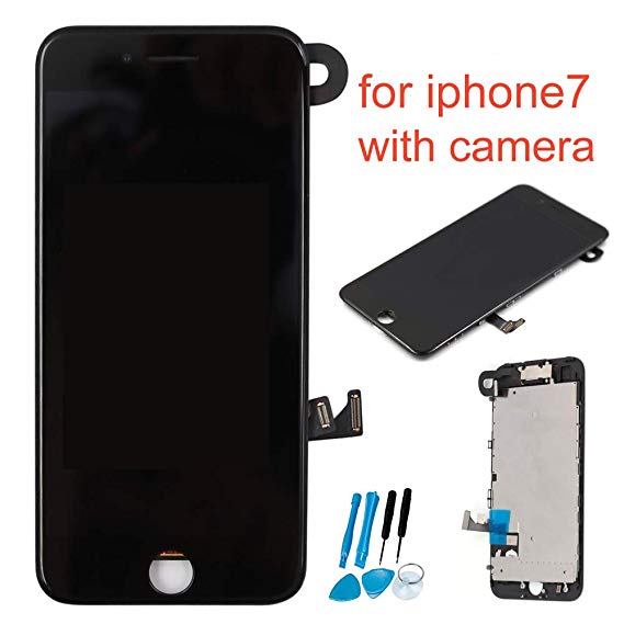 recyco Screen Replacement Compatible for iPhone 7 with Front Camera   Facing Proximity Sensor   Ear Speaker -4.7 inch LCD Display Digitizer 3D Touch Assembly   Tools Black