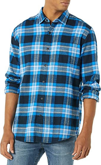 Amazon Essentials Mens Regular-Fit Long-Sleeve Flannel Shirt