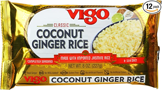 Vigo Coconut Ginger Rice, 8 Ounce (Pack of 12)