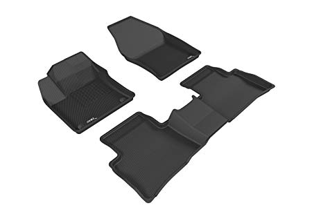 3D MAXpider Complete Set Custom Fit All-Weather Floor Mat for Select Toyota Prius/ Prius Prime Models - Kagu Rubber (Black)