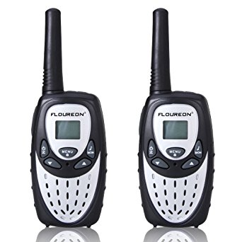 Walkie Talkies for Kids, 22 Channel FLOUREON Walkie Talkies 2 Way Radio Long Range 3000M (MAX 5000M open field) FRS/GMRS Handheld Mini Walkies Talky for Outdoor Camping/Hunting/Fish (Silver)