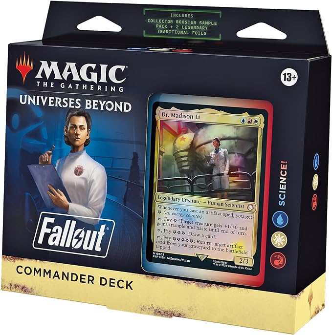 Magic: The Gathering Fallout Commander Deck - Science! (100-Card Deck, 2-Card Collector Booster Sample Pack   Accessories)