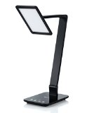Saicoo LED Desktop Multi-Functional Lamp with Sight-Protective Large LED Panel Seamless Dimming-Control of Brightness and Color Temperature Touch-Sensitive Controls Work  Reading  Relax  Sleep Mode Multiple Angles and Positions An USB Charging Port - Black