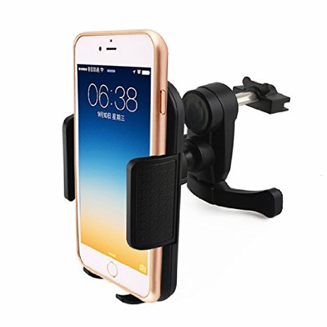 Car Mount, Asscom® Universal Car Air Vent Mount Holder/Cradle - Compatible with All Smartphones, including Apple iPhone 6/6Plus/5S/5C/5/4S/4- Samsung Galaxy S3, S4, S5 - Galaxy Note 2,3,4 - LG, G2 - Motorola Moto X Droid HTC One, Nexus 5 (Car Vent Mount) (090-85)